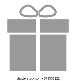 Ilustración vectorial del icono de la caja de regalo en gris
