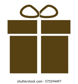 Vector Illustration of Gift Box Icon in Brown
