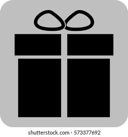 Vector Illustration of Gift Box Icon in Black
