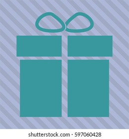 Vector illustration of Gift box icon in Green
