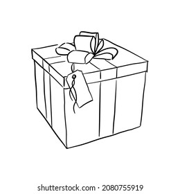 Vector illustration of gift box, gift isolated on white background