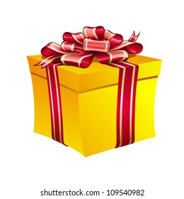 Vector illustration of gift box on white background.