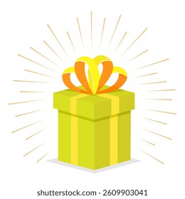Vector illustration with gift box on empty background.