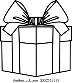 Ilustración vectorial de una caja de regalo, perfecta para celebraciones, fiestas, Navidad y cumpleaños.
