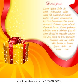 vector illustration of gift box with ribbon