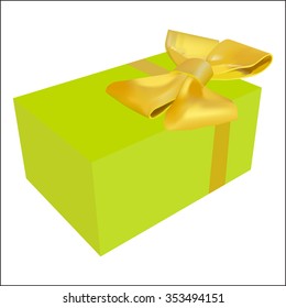 Vector illustration gift box with ribbon and bow isolated on white background