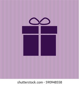 Vector illustration of Gift box symbol in Violet  Color
