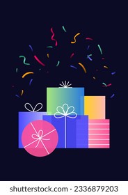 Vector illustration of gift boxes.