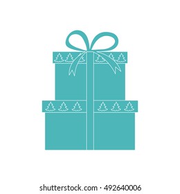 Vector illustration of gift boxes decorated Christmas trees. Design element for postcard, invitation, banner, flyer or other polygraphy and design.