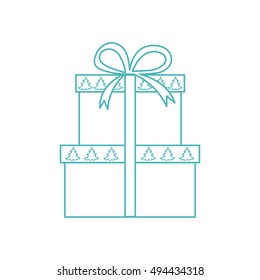 Vector illustration of gift boxes decorated Christmas trees. Design element for postcard, invitation, banner, flyer or other polygraphy and design.