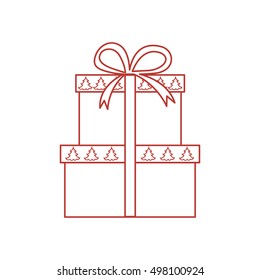 Vector illustration of gift boxes decorated Christmas trees. Design element for postcard, invitation, banner, flyer or other polygraphy and design.