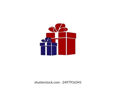 Vector illustration of gift boxes of different colors in minimalistic style