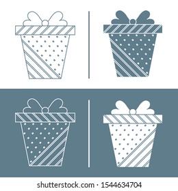 Vector illustration with gift boxes. Happy new year 2020, Merry Christmas, Valentine's day, birthday, Mother's day, Father's day, boxing day. Shopping, sale.