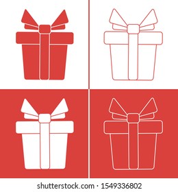 Vector illustration with gift boxes. Happy new year 2020, Merry Christmas, Valentine's day, birthday, Mother's day, Father's day, boxing day. Shopping, sale.