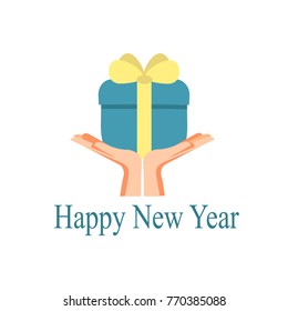 Vector Illustration of Gift Boxes. Marry Christmas. Happy New Year. Gift for you.