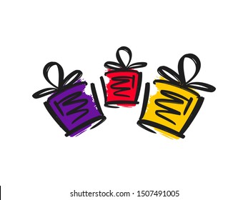 Vector illustration of gift boxes for print, card and banner