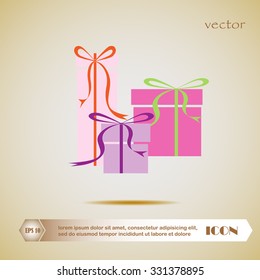 Vector illustration gift boxes with ribbon