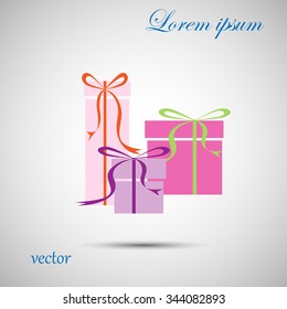 Vector illustration gift boxes with ribbon