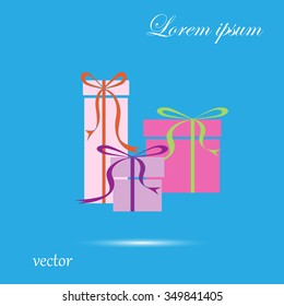 Vector illustration gift boxes with ribbon