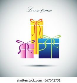 Vector illustration gift boxes with ribbon