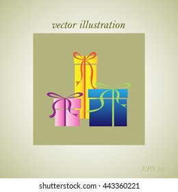 Vector illustration gift boxes with ribbon
