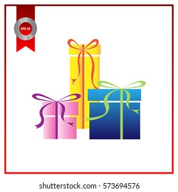 Vector illustration gift boxes with ribbon