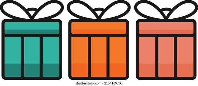 vector illustration of gift boxes in various colors