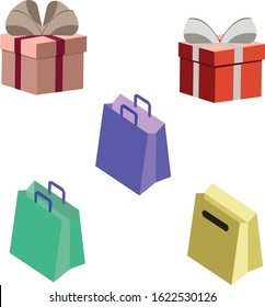 Vector Illustration of Gift Boxes,gift box with riben