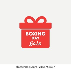 Vector illustration of a gift. Boxing day. For social media, banner, poster. White background