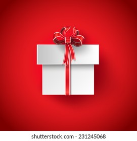 Vector illustration  gift box.paper cut style