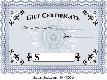 Vector illustration of Gift certificate. Detailed. Easy to print. Nice design. 
