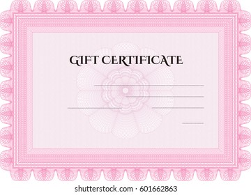 Vector illustration of  Vector Gift Certificate icon in Rose