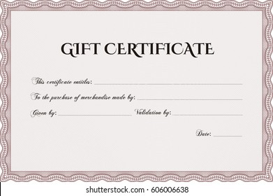 Vector Illustration of Vector Gift Certificate in maroon color
