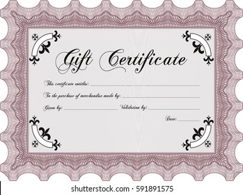 Vector illustration of Gift certificate template icon in Brown
