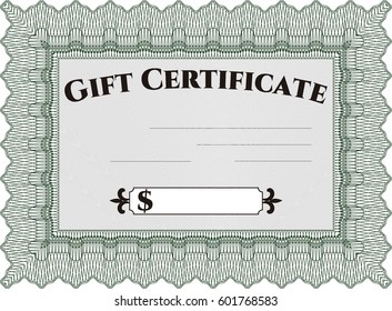 Vector  illustration of Gift certificate template icon in Green