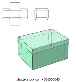 Vector Illustration of Gift craft Box for Design, Website, Background, Banner. Folding package Template. Fold pack with die line for your brand on it