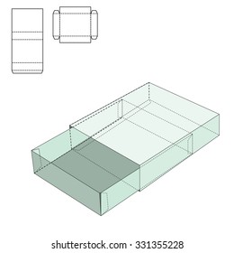 Vektorgrafik der Geschenkbox für Design, Website, Hintergrund, Banner. Vorlagenfaltung falten. Faltschachtel mit der Strichlinie für Ihre Marke