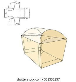 Vector Illustration of Gift craft Box for Design, Website, Background, Banner. Folding package Template. Fold pack with die line for your brand on it