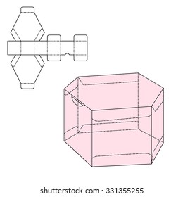 Vector Illustration of Gift craft Box for Design, Website, Background, Banner. Folding package Template. Fold pack with die line for your brand on it