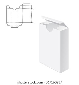 Vector Illustration of Gift craft Box for Design, Website, Background, Banner. Folding package Template. Fold pack with die line for your brand on it