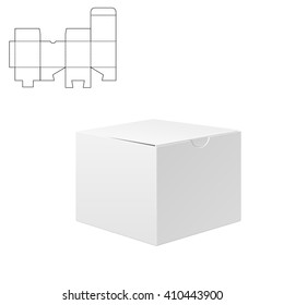 Vector Illustration of Gift craft Box for Design, Website, Background, Banner. Folding package Template. Fold pack with die line for your brand on it