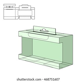 Vector Illustration of Gift craft Box for Design, Website, Background, Banner. Folding package Template. Fold pack with die line for your brand on it