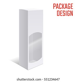 Vector Illustration Of Gift Craft Box For Design, Website, Background, Banner. Folding Package Vine Bottle Template. Clear Fold Alcohol Pack For Your Brand On It. White Mockup