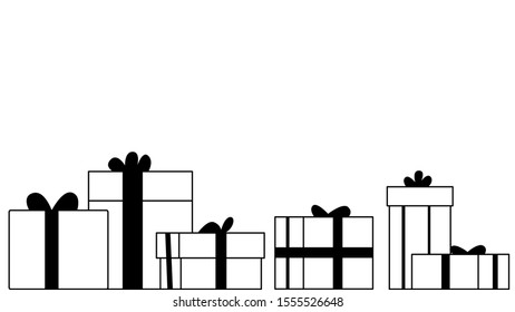 Vector illustration of gift fancy boxes in wrapping paper