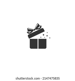 Vector illustration gift in the hand icon flat sign