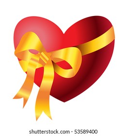 vector illustration, gift heart, card concept, white background