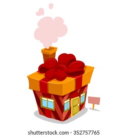 Vector Illustration of a Gift House