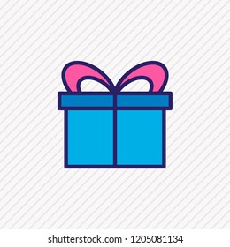 Vector illustration of gift icon colored line. Beautiful commerce element also can be used as surprise icon element.