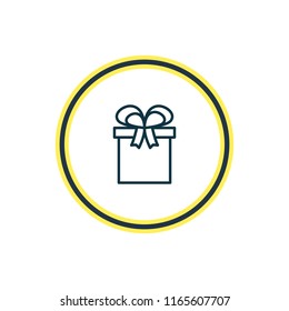 Vector illustration of gift icon line. Beautiful marriage element also can be used as present icon element.