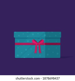  Vector illustration of a gift on a purple background.